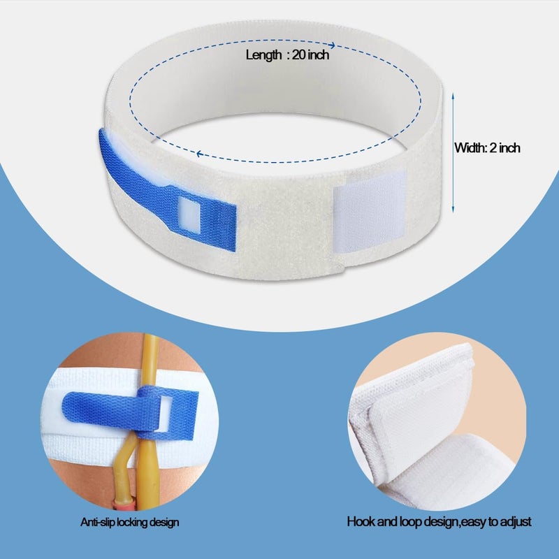 BOJEE Foley Catheter Holder Urinary Legband Holder Catheter Tube Holder Anti Slip Anti Irritation Silicone Grip 2 Pack （20" Long x 2" Wide） - Image 2